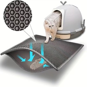 Extra-Large Double-Layer <b>Cat</b> Litter Mat - Hollow Leak-Filtering Floor Mat - Product Image 1