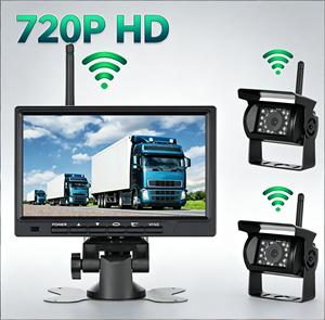 Kit Moniteur Sans Fil Robuste 7 Pouces, Caméra de Recul Sans Fil 720P/1080P avec Vision Nocturne IR pour Camions Semi-Remorques, Camions Miniers, Grues à Tour - Product Image 2