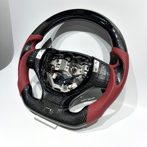 Volant en fibre de carbone bicolore équipé de LED, design <span class=keywords><strong>rouge</strong></span> <span class=keywords><strong>vin</strong></span> et noir pour Lexus GS ES IS NX GX RX IS250 RC300 RC350 ES250 - Product Image 5