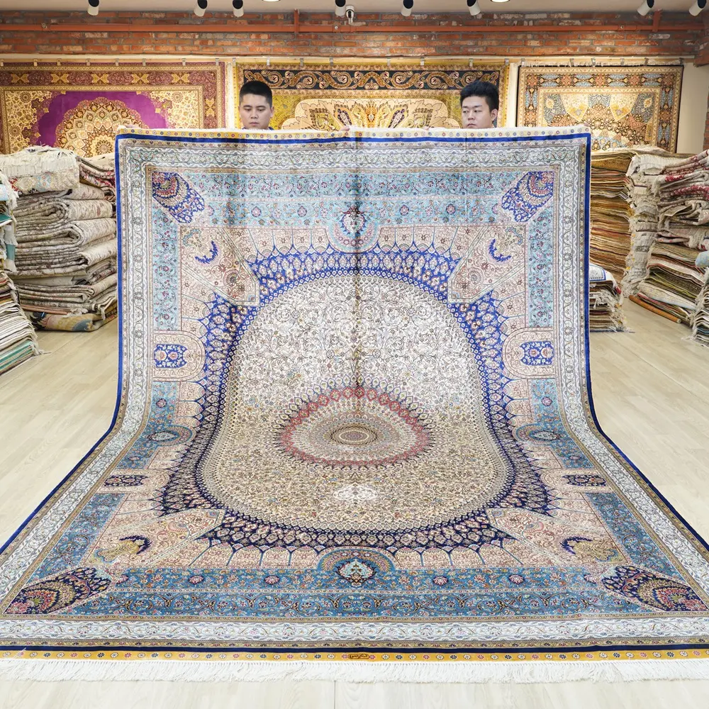 שטיחי כביש בגודל 8x11 רגל נורתקוט קום בעבודת יד טורקית מאפגניסטן שטיח משי לאולם ארוך