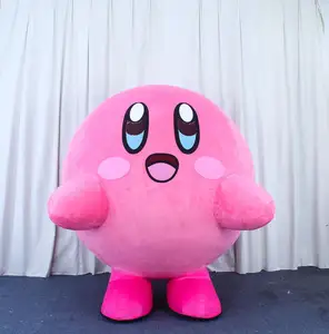Mascota suave y bonita, disfraz de felpa inflable con bola Rosa personalizada para cosplay de dibujos animados