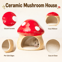 Maison de repos universelle en céramique écologique en forme de champignon pour petits animaux, mobilier pour hamsters, fournitures pour petits animaux