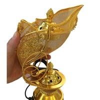 Diffuseur d'arômes électrique en fer forgé à motif doré, style arabe moyen-oriental, décoration de salon, porte-encens écologique aromatique