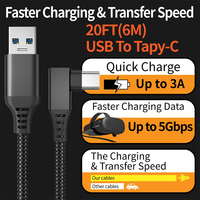 Câble VR Link USB-A vers USB-C 90 °   Connecteur Type-C, transfert de données et charge à 5 Gbps, compatible avec Quest 2 et SteamVR
