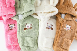 Tenue d'hiver pour bébé fille d'un an et demi, ours en peluche, veste en laine d'agneau, veste en fourrure épaisse de style occidental pour bébé garçon - Product Image 6