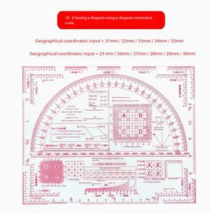 Regla Multifuncional DF 81 de Dos Colores para Reconocimiento Gráfico y Comandos, con una Escala de Coordenadas Geográficas de 1:50,000 - Product Image 3