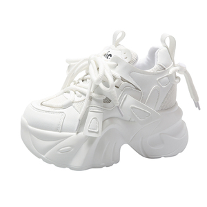 Drops hipping Custom Logo Dicke Sohle Damen Casual <span class=keywords><strong>Platform</strong></span> Sneakers Höhe Zunehmende <span class=keywords><strong>Wedges</strong></span> Heels Schuhe