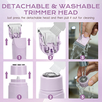 Rasoirs électriques portables indolores pour soins intimes féminins, double tête rotative vibrante, affichage LED, alimentation par batterie, étanche IPX7
