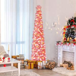 Série <span class=keywords><strong>d</strong></span>'arbres de Noël pliables transfrontaliers 1,5 m, <span class=keywords><strong>d</strong></span>écoration <span class=keywords><strong>d</strong></span>'arbre de Noël rétractable rond rose mignon - Product Image 5