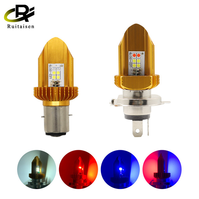 H4 LED Moto H6 BA20D P15D LED Moto Motorcycle Headlight Bulbs White Red Blue Hi Lo Beam Lamp Fog Light for Motorcycle 12V