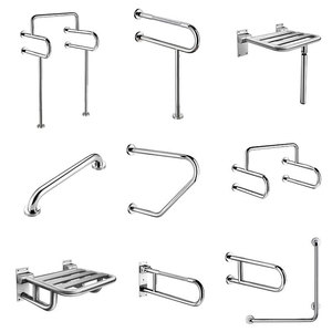 Barres d'appui pour toilettes en acier inoxydable, pliables, montées au mur, pour personnes âgées et handicapées - Product Image 5
