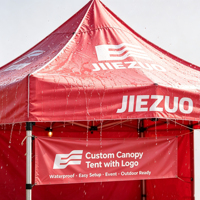 Tente de stand d'exposition rose, impression personnalisée OEM, 600D, imperméable, structure en aluminium, tente de publicité extérieure pop-up, gazebo, auvent