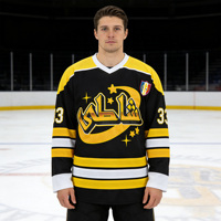 Maillot de hockey unisexe réversible personnalisé en gros, broderie, nom/numéro personnalisés, respirant, 100% 220g