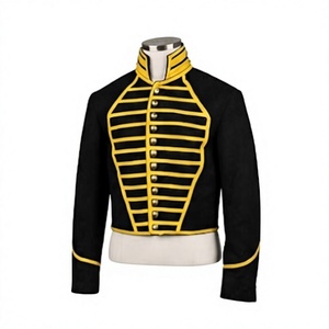 Veste en laine mélangée brodée à la main pour homme, style historique vintage, col montant, simple boutonnage, vêtement d'extérieur d'hiver - Product Image 2