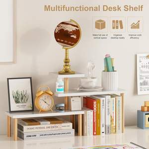 Support de plantes de bureau <span class=keywords><strong>en</strong></span> bambou naturel à 3 niveaux avec étagères réglables, <span class=keywords><strong>porte</strong></span>-pot de fleurs long et étroit pour le rebord de fenêtre, le balcon - Product Image 5