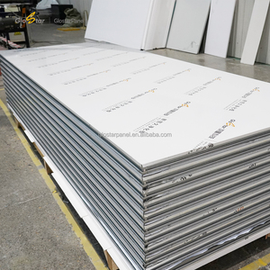 Panel Sándwich Metálico Moderno de Lana de <span class=keywords><strong>Roca</strong></span> de Magnesio y Vidrio de Doble Cara Hecho a Mano CE 50mm 75mm 10mm para Cuarto Limpio/Almacén - Product Image 2