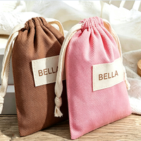 Sac à cordon personnalisé en sergé de coton épais recyclable, pochette anti-poussière écologique avec corde en coton pour le rangement et l'emballage de chaussures et sacs à main