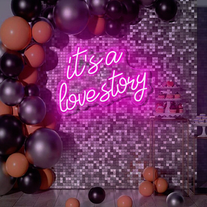 Insegna Luminosa LED in Acrilico Personalizzata con Nome 'È una Storia d'Amore', Design Gratuito, Nessun MOQ, per Matrimoni, Compleanni, Casa, Stanza, per Venditori Etsy - Product Image 1