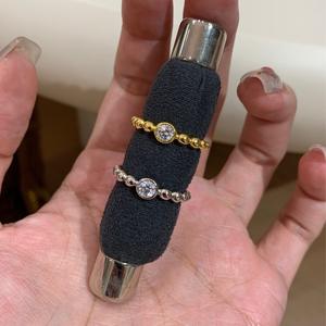 Anillo de Plata de Ley S925 Chapado en Oro, Estilo Antiguo de Lujo Ligero, con Cuentas de Diamantes de Burbuja, Anillo de Alta Gama, Moderno y Exclusivo - Product Image 1