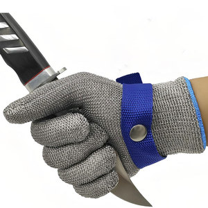 Gants de haute qualité en acier inoxydable de qualité alimentaire, anti-coupure, antidérapants, à texture écaille de poisson, avec bracelet élastique respirant et résistant aux déchirures - Product Image 1