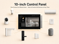 Panneau de commande intelligent 10,1 pouces avec caméra intégrée et hub intégré, compatible avec l'application Tuya, pour interphone de bâtiment