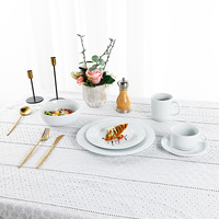 Assiettes carrées en porcelaine blanche de 10,5 pouces, sous glaçure, écologiques, motif végétal, pour restaurants - Vente en gros