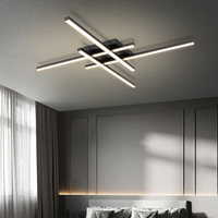 Plafonnier LED contemporain en fer et acrylique avec température de couleur variable pour l'éclairage de la chambre et du salon