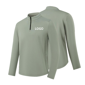 Camiseta de compresión de gimnasio con media cremallera para hombre, ropa deportiva de secado rápido de alta elasticidad, camisa de manga larga de punto de manga larga para - Product Image 6