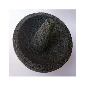 8 Inch Volcanic Stone Handmade Mortar And Pestle In Cheap Price