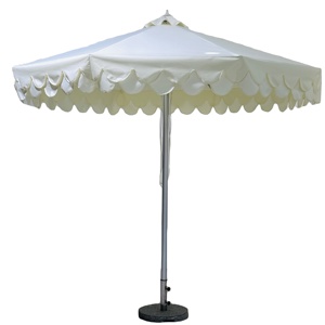 Sombrillas de Centro de Jardín Baratas Hechas en China, Sombrilla de Exterior Negra y Blanca, Sombrilla de Patio con Borde Festoneado para Jardín - Product Image 1