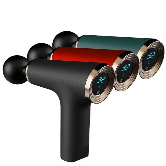 2026 New Design Massage Gun Factory Wholesale Custom ABS Body 4 Heads Mini Wireless Deep Tissue Muscle Relaxation Gun