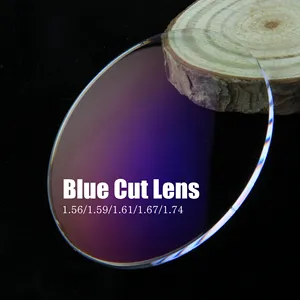 नई प्रवृत्ति ऑप्टिकल लेंस सूचकांक 1.56 1.61 1.67 एच एम सी एकल दृष्टि राल चश्मा लेंस ब्लू कट लेंस