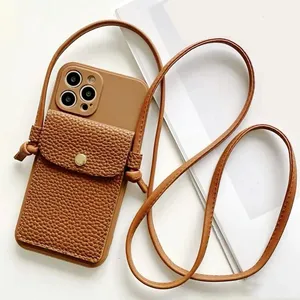 Custodia con cordino a tracolla per <span class=keywords><strong>Xiaomi</strong></span> Mi 12T 11T 10T 13 Redmi Note 12 11 10 12C 10C <span class=keywords><strong>11S</strong></span> custodia morbida con cinturino in pelle classica - Product Image 3