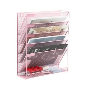 SANPA Metal Crafts Stackable 5 Tier Desktops Document Tray <b>Holder</b> Mesh <b>File</b> Trays Iron Wire for School Office /Supplies - Product Image 1