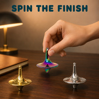 Toupie en métal de précision pour bureau, finitions arc-en-ciel et antique, cadeau anti-stress pour le bureau, OEM