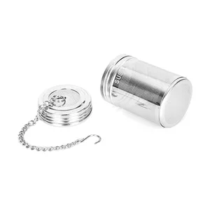 Modern Simple Cylindrical Eco Friendly 304 Stainless Steel Loose Leaf Tea Infuser Strainer With Lid