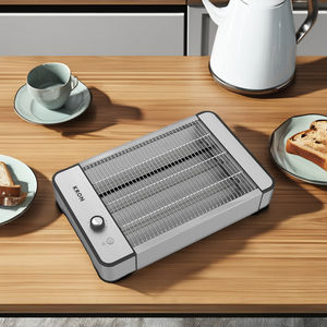 Grille-pain électrique <span class=keywords><strong>horizontal</strong></span> automatique en acier inoxydable pour la maison et l'hôtel avec plateau à miettes amovible - Product Image 1