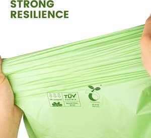 Bolsas de Basura Compostables Huamaohengchun de 8 Galones con Cordón, 30.3 Litros, 30 Unidades, 1 Mil, Bolsas Resistentes para Desechos de Alimentos - Product Image 3