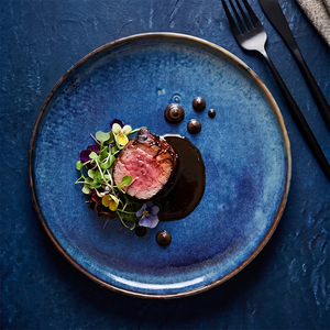 Factory Direct <strong>Wholesale</strong> Hotel Blue Nordic Dish <strong>Ceramic</strong> <strong>Dinner</strong> Plate <strong>Set</strong>,restaurant Ecofriendly Porcelain Dishes Plates - Product Image 2