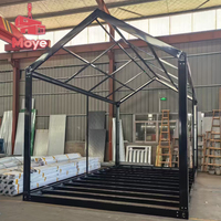 Maison conteneur préfabriquée modulaire prête à être expédiée, toit en pente, kits de cabine mobiles détachables, application bureau à domicile, en acier