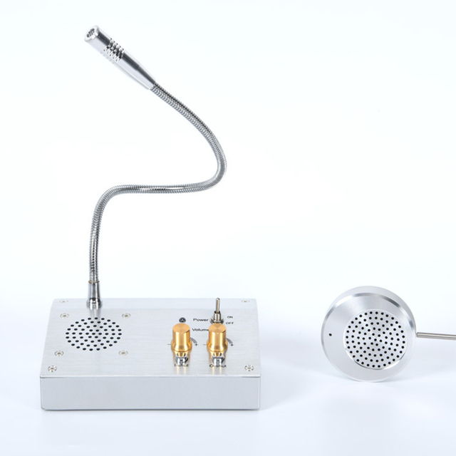 High Quality Silver 220V 400-470MHz 2-Way Window Counter Intercom System for Bank Hospital Store Ticket Office
