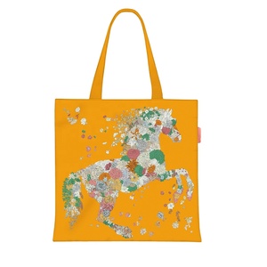 Sac fourre-tout en toile durable et réutilisable, imprimé avec des motifs floraux et équestres, respectueux de l'environnement, avec taille et couleur personnalisables - Product Image 1