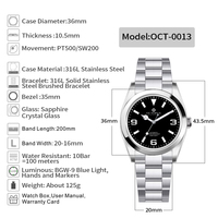 Dropshipping Montre automatique super lumineuse à main BGW-9 pour hommes, marque de luxe, Octopus Kraken PT5000 saphir cristal verre