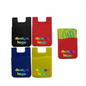 Cell Phone CreditCard Silicone ID Card Holder <b>Sticker</b> Pouch for Mobile Phone - Product Image 3