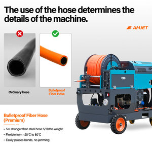 <span class=keywords><strong>Machine</strong></span> de nettoyage des égouts AMJET 300 bar 30 lpm, équipement commercial de lavage de canalisations, tuyau de 80 m, télécommande, service de canalisation - Product Image 5