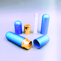 Inhalateur de bouteille en métal en aluminium de 6ml pour mèche d'aromathérapie d'huiles essentielles avec mèche de coton pour l'utilisation d'huile essentielle