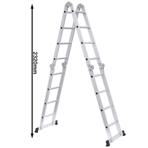 Tangga multi-guna Aluminium <span class=keywords><strong>4x4</strong></span> bersertifikat EN131-4 dalam 1 tangga Kombinasi Lurus, langkah, tangga, perancah dengan Platform - Product Image 2