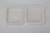 Boîtes alimentaires à emporter 6 pouces * 9 pouces, récipients de préparation des repas MFPP, compatibles micro-ondes, en plastique blanc à charnière, boîtes à emporter