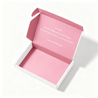 Boîtes d'expédition pliables en carton ondulé imprimé bicolore pour emballage e-commerce de produits de soin et accessoires de beauté