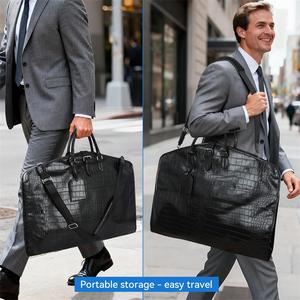 Travel Business Garment <strong>Duffel</strong> Crocodile Grain Pu Leather Foldable High Quality 47'' Waterproof Carry Wrinkle Free Suit Bag - Product Image 2